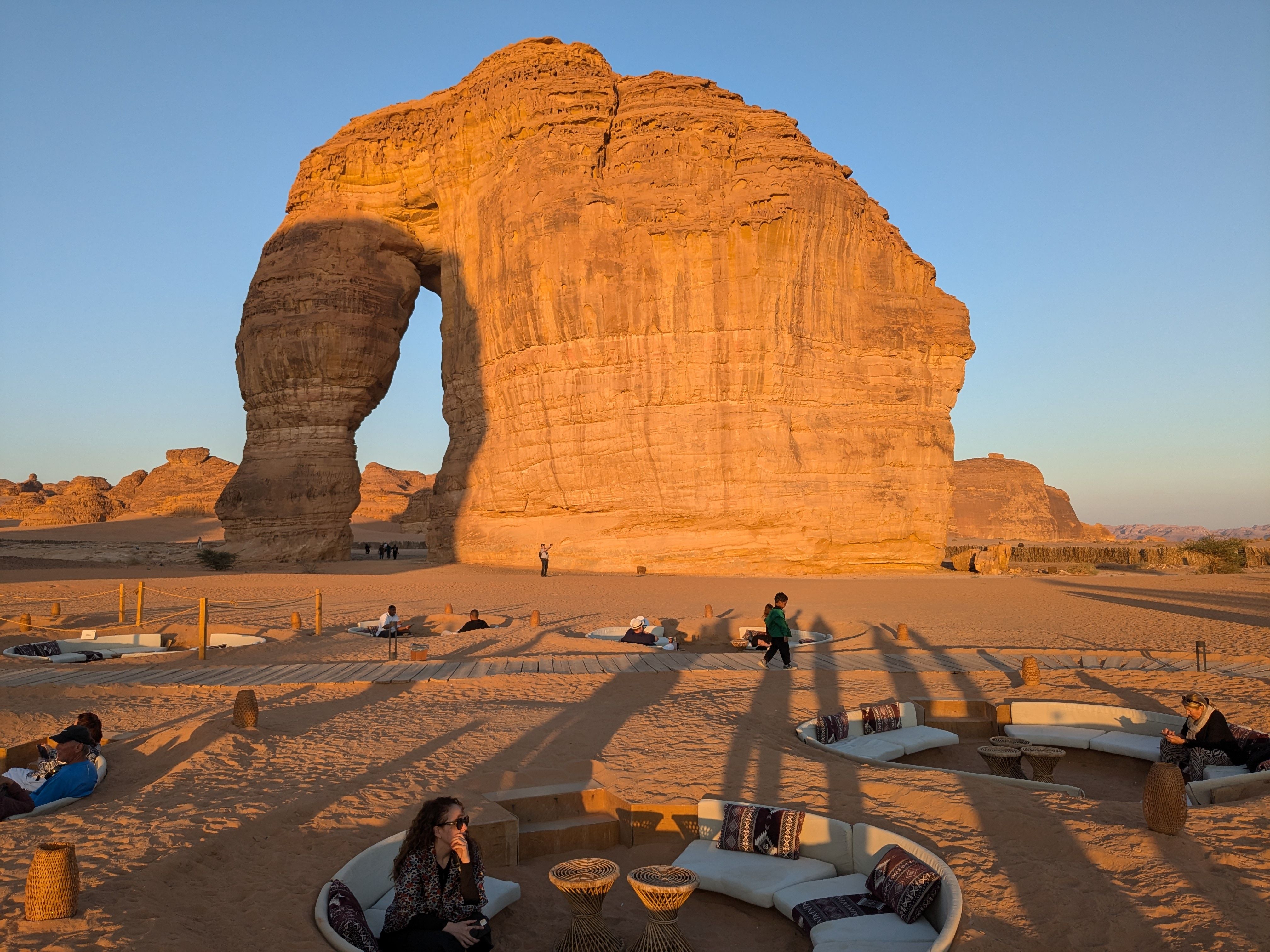 AlUla Saudi Arabia Elephant Rock seats sunset Quentin.jpg