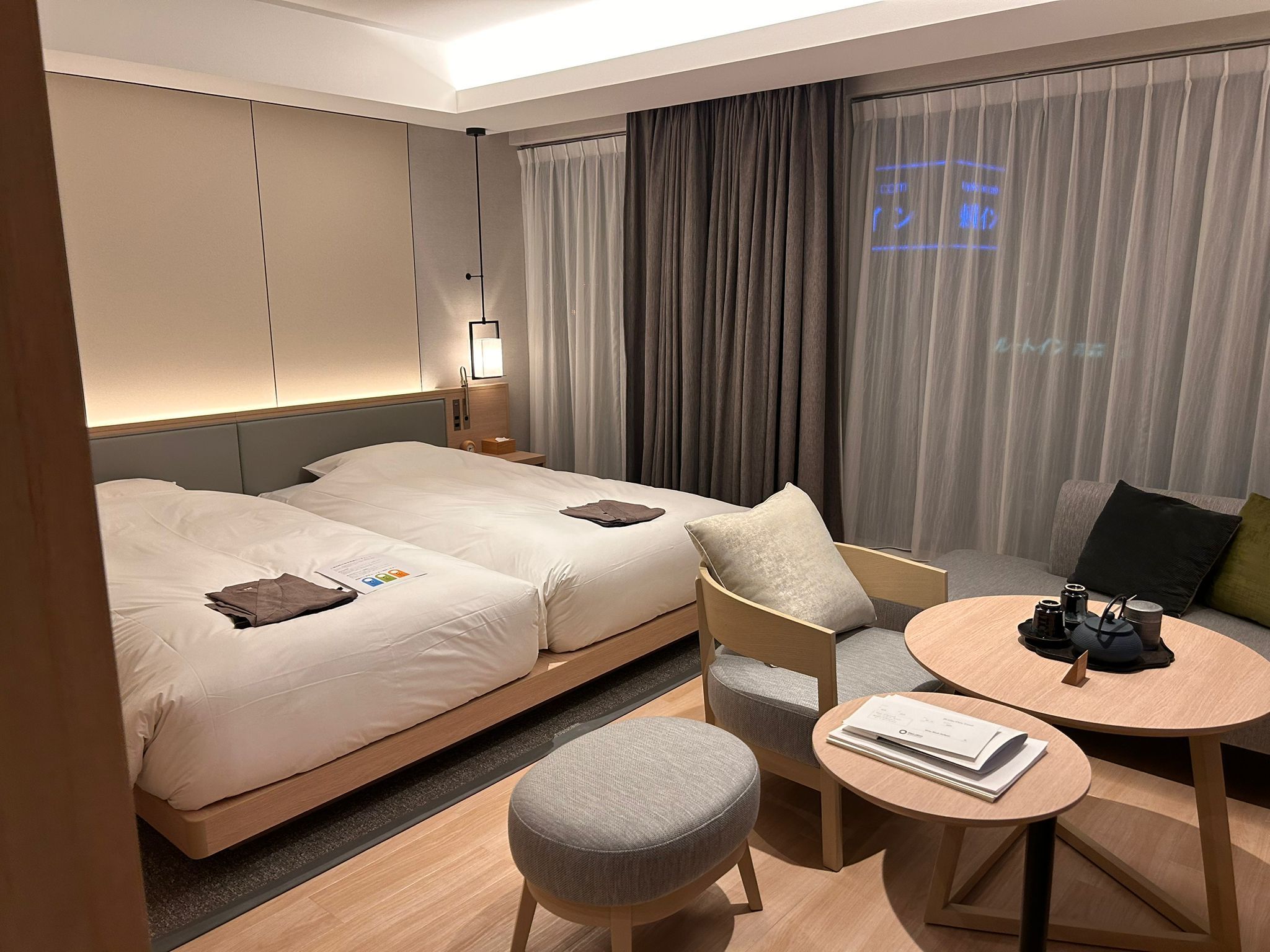Intérieure d'une chambre de l'hôtel Relabo à Aomori