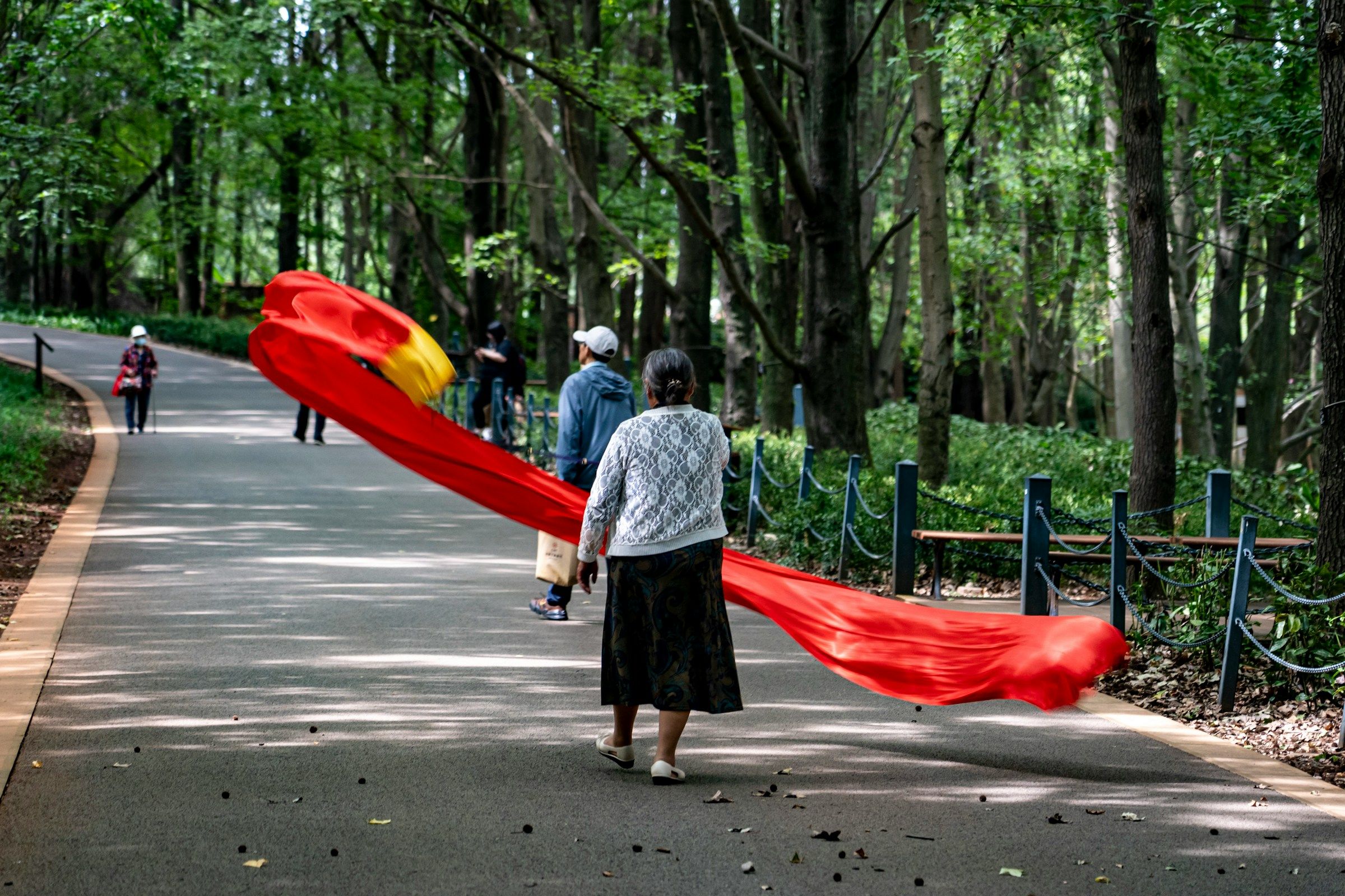 Habitante de dos dans un parc à Kunming