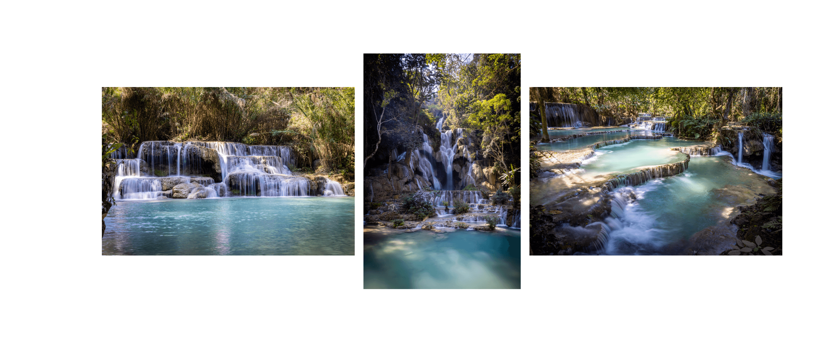 Voyage au Laos - bassins turquoise des cascades de Kuang Si à 29 km au sud de Luang Prabang