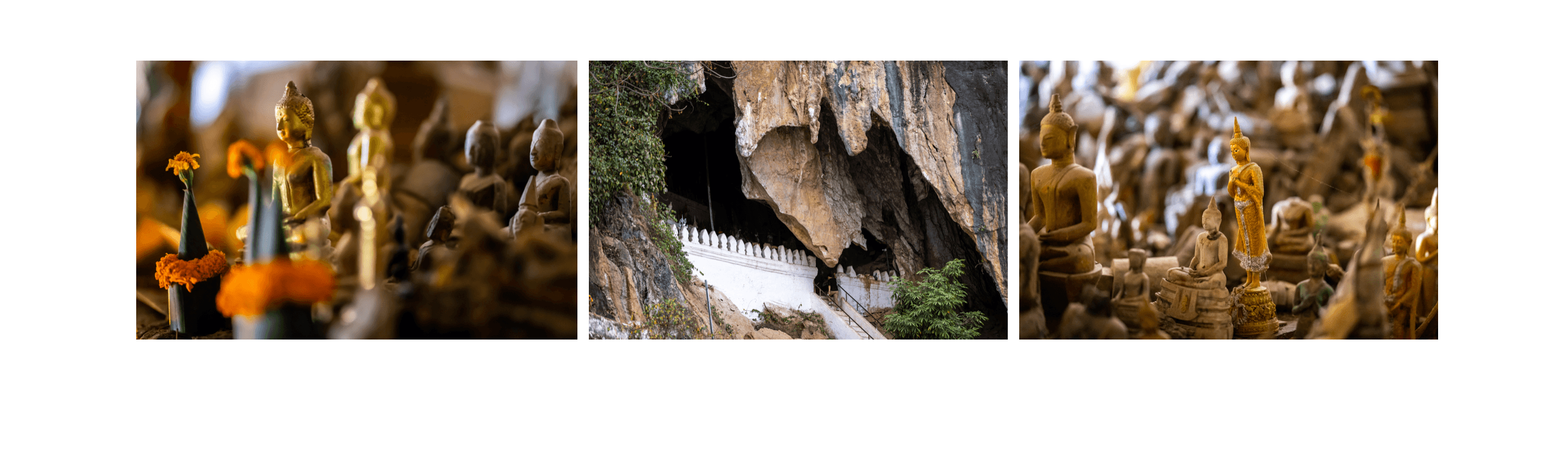 Voyage au Laos - milliers de statues de Bouddha dans les grottes de Pak Ou