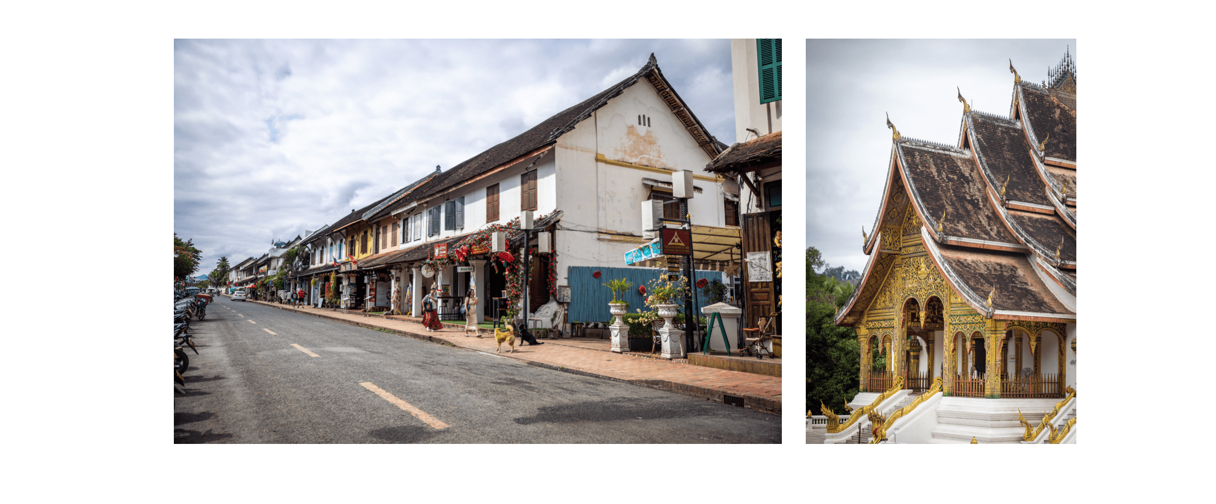 Voyage au Laos - La célèbre rue principale de Luang Prabang, ville classée au patrimoine mondial de l'UNESCO