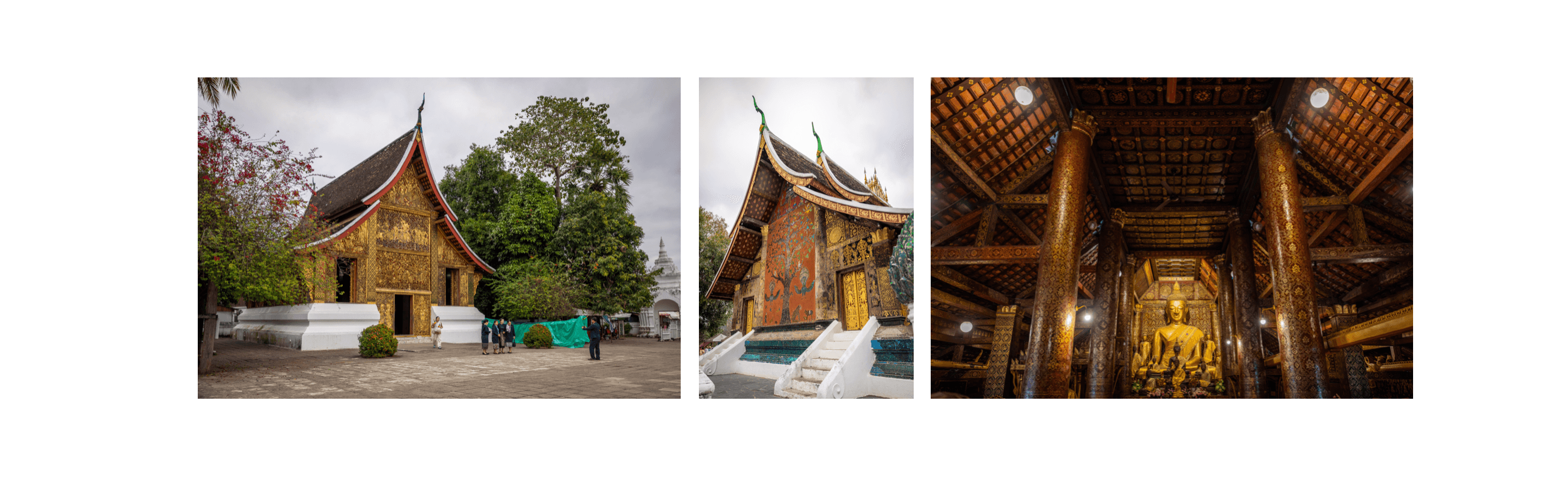 Voyage au Laos - Wat Xieng Thong et ses toits en cascade ornés de mosaïques dorées