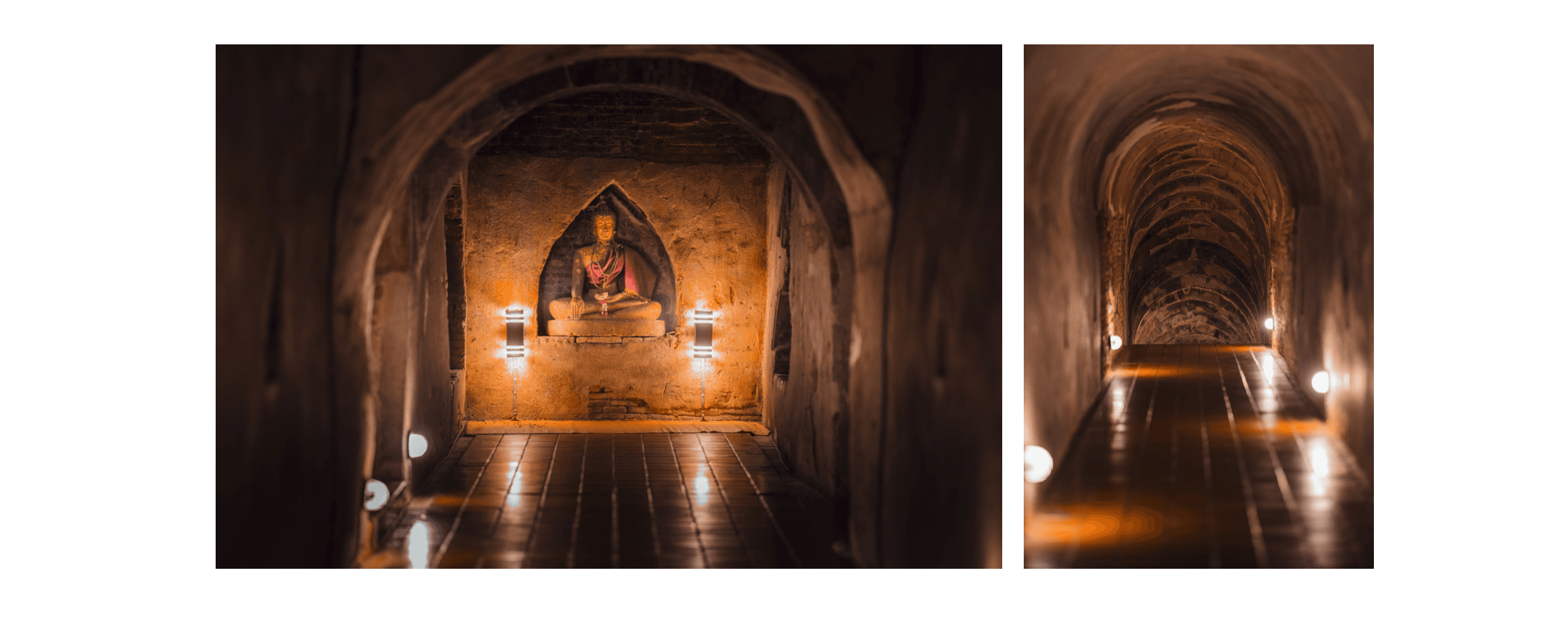 Voyage en Thaïlande - tunnels souterrains en briques du Wat Umong, temple de forêt près de Chiang Mai