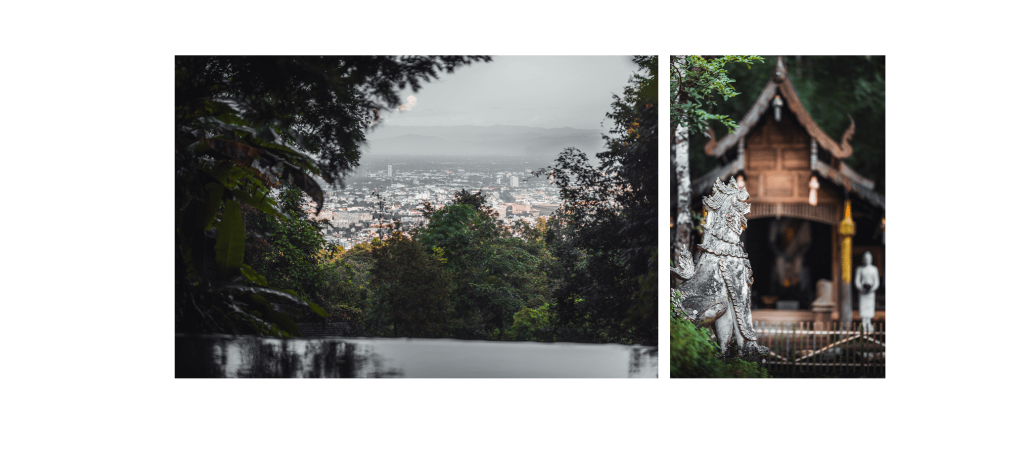 Voyage en Thaïlande - vue plongeante sur Chiang Mai depuis le Wat Pha Lat perché à mi-pente
